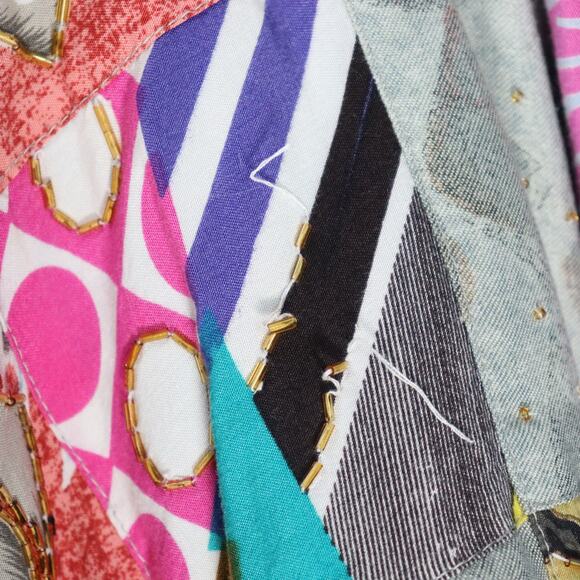 Vintage Cache Rayon Beaded Bomber Jacket Size M - Picture 9 of 9